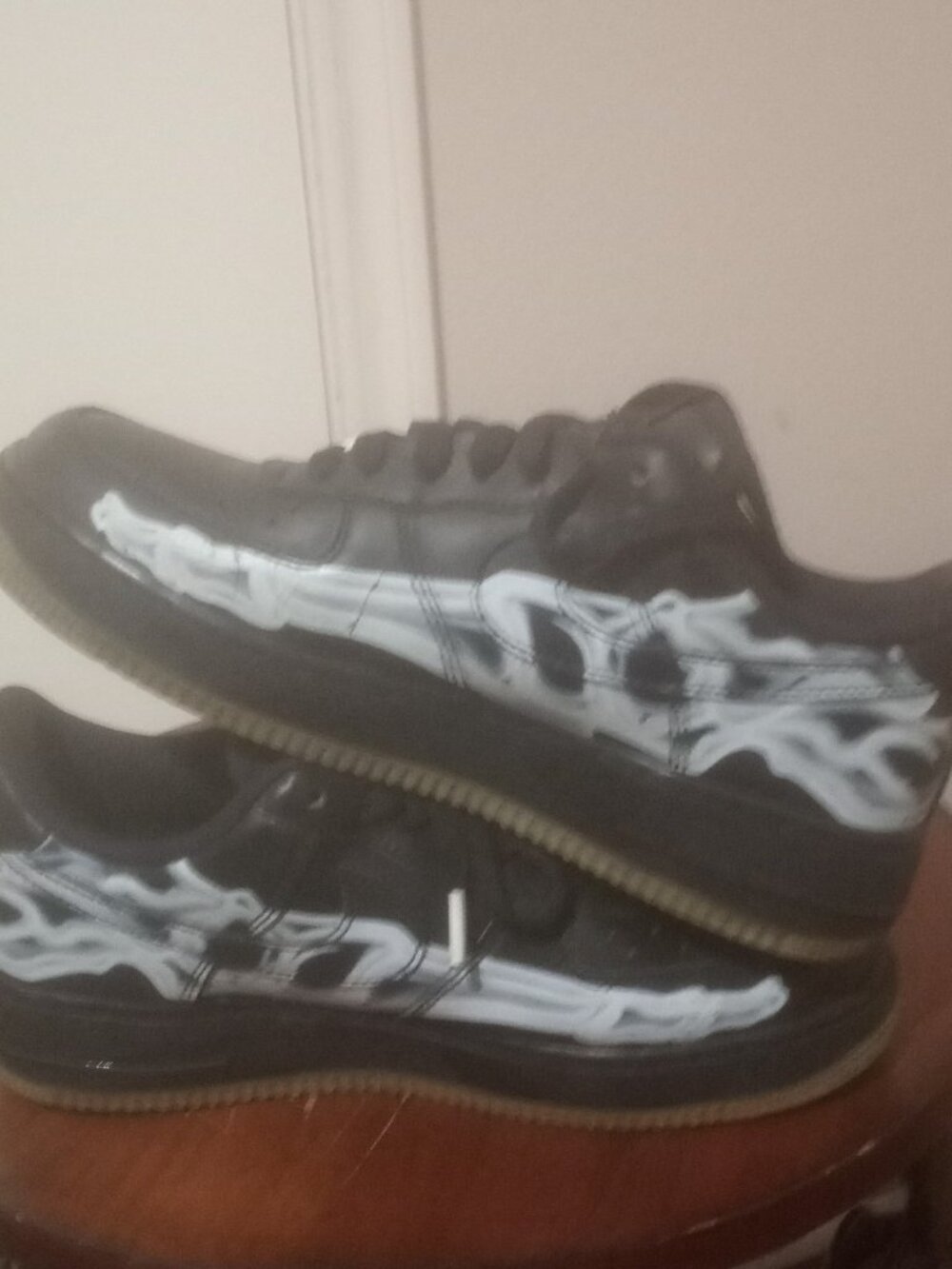 Nike Air Force 1 Low '07 QS Black Skeleton Size 6 Pre-Owned BQ7541-001 - Picture 11 of 12